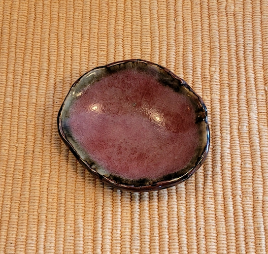 Click to view detail for SL-570, Small Shallow Dipping Bowl, Porcelain Copper-Red $11